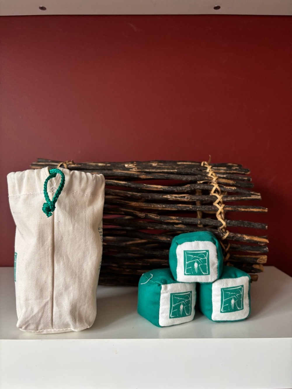 3 Cloth Pellet Filled Juggling 2” Cubes in Cloth Bag